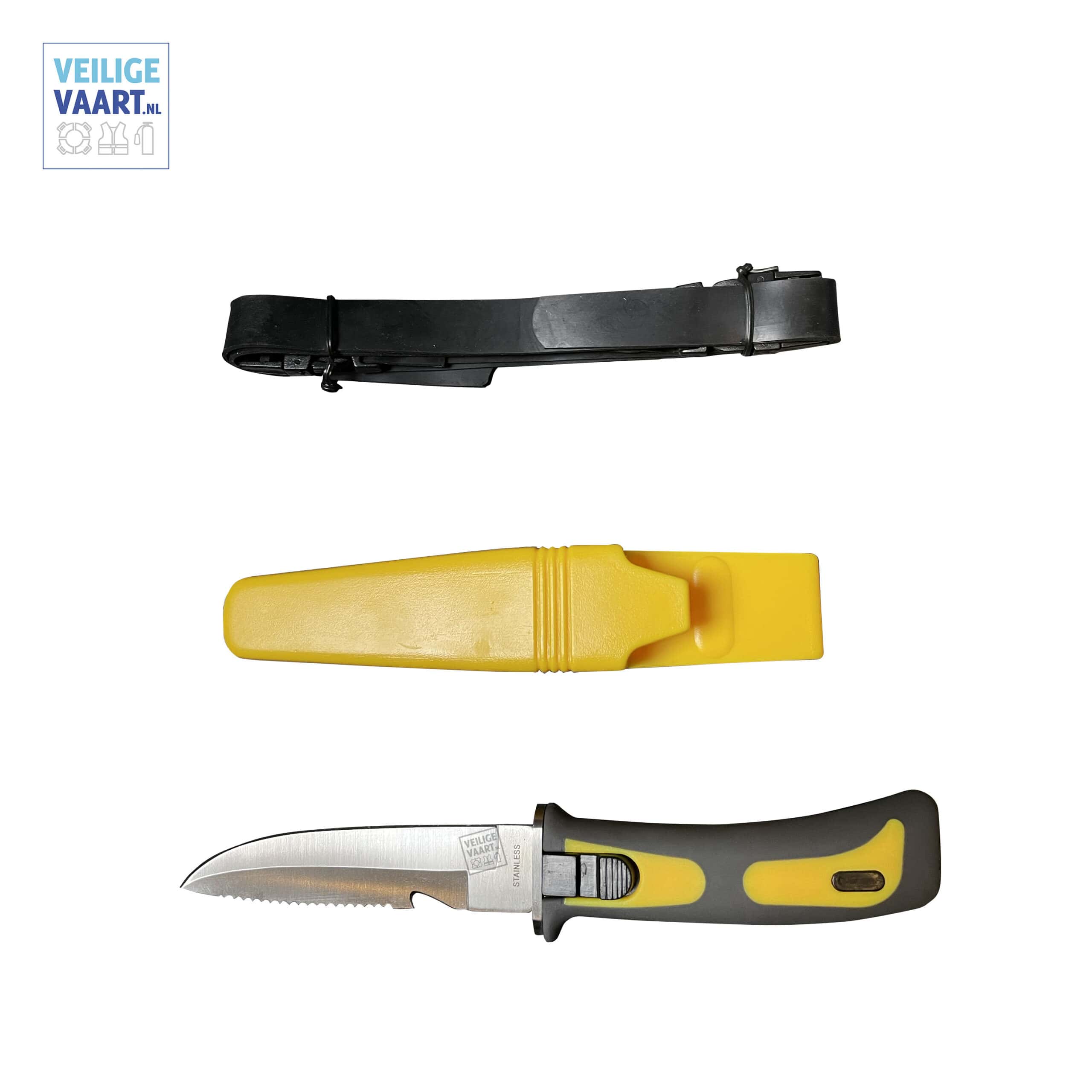 Lalizas_bootmes_veiligheid_koord Zeilmes / Noodmes 11,5 cm RVS band en holster